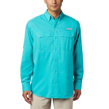 Columbia Overhemd Heren, PFG Low Drag Offshore Long Sleeve LichtTurquoise, 89DLRPSAH